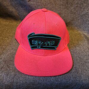 Mitchell & Ness NBA San Antonio Spurs Pink Embroidered Flat Bill Snapback Hat
